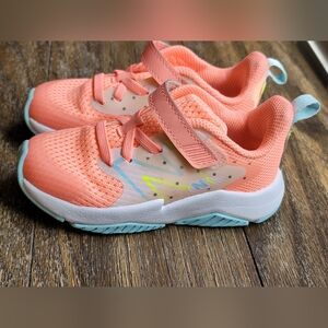 New Balance Kids Coral and Light Blue Sneakers